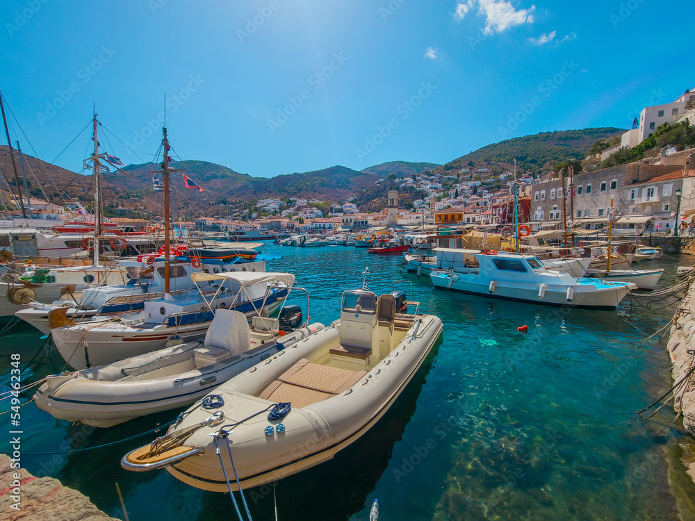 Boats Moored in Hydra