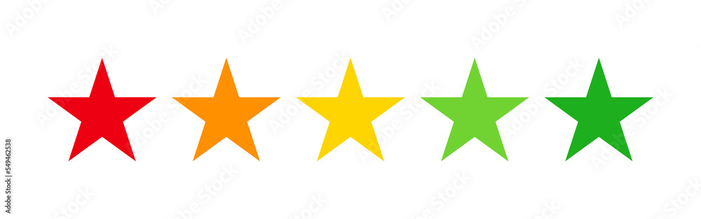 Vector illustration of 5 Star rating icon isolated