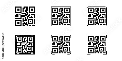 Vector illustration of digital QR Code Scan icon isolated