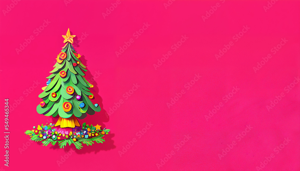 christmas tree on red christmas tree on red