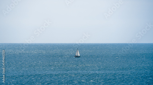 Lonely sailboat yacht in the ocean © Bartlomiej