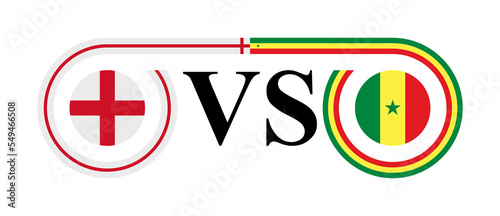 the concept of england vs senegal. vector illustration isolated on white background