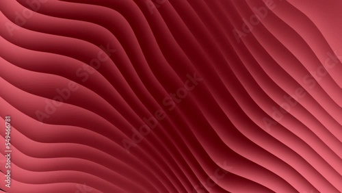 Abstract gradient red waves background. Seamless looped.