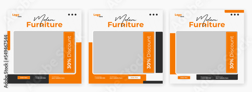 Modern furniture social media post banner template
