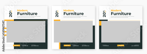 Modern furniture social media post banner template