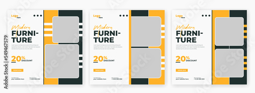 Modern furniture social media post banner template