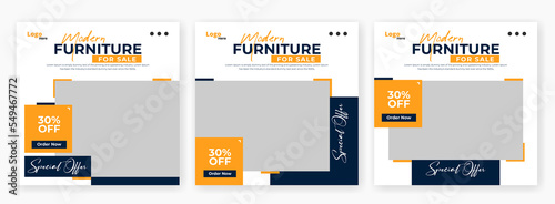 Modern furniture social media post banner template