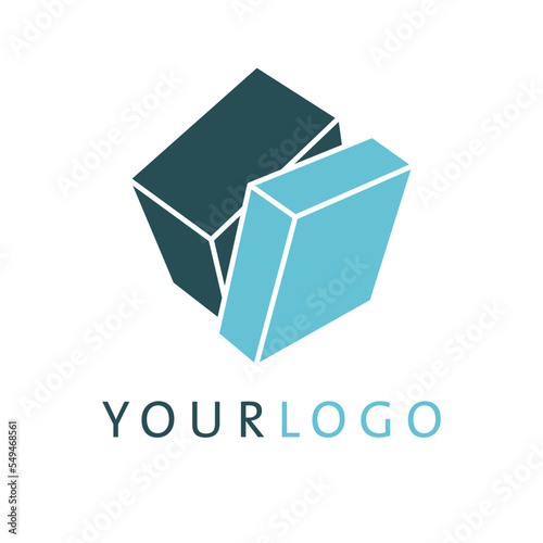 cube logo design abstract modern vector