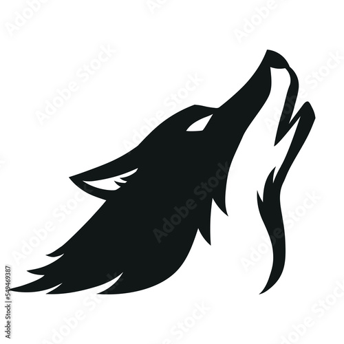 Black head wolf logo. Vector illustration