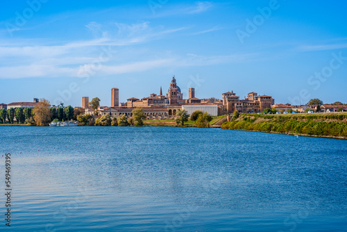 Mantua, Lombardy, Italy: Panoramic view of Mantua old town