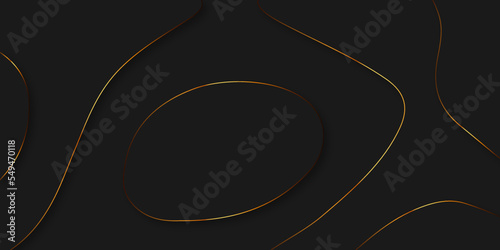 Geometric papercut black luxury background and elements, topography map concept. Abstract paper cut layered black posters. Fluid shapes brochure template. For banner, identity card, cover.