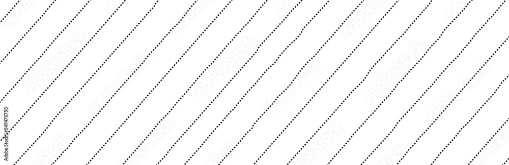 Diagonal dashed lines pattern on white background. Straight lines pattern for backdrop and wallpaper template. Realistic broken lines with repeat stripes texture. Simple geometric background, vector