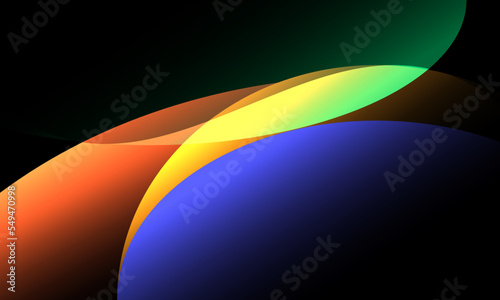 Vector of colorful shades over the black background
