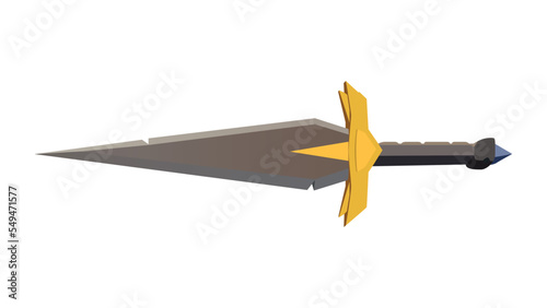 Metal Swords, straight swords, Asia sword, vector realistic sword isolated on white background, vector illustration, Dagger and Knife