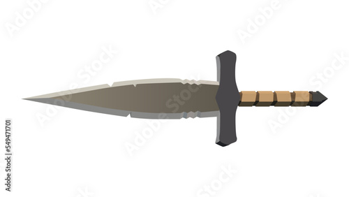 Metal Swords, straight swords, Asia sword, vector realistic sword isolated on white background, vector illustration, Dagger and Knife