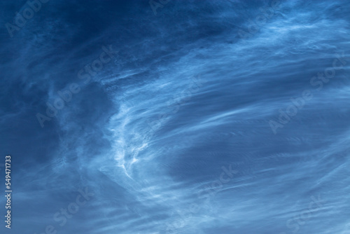 Noctilucent cloud - night shining clouds photo