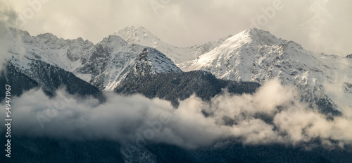 panorama of the mountains with clouds © Jacqueline