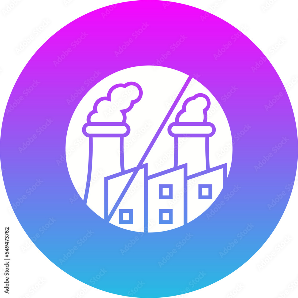 Obraz premium Zero Emission Gradient Circle Glyph Inverted Icon