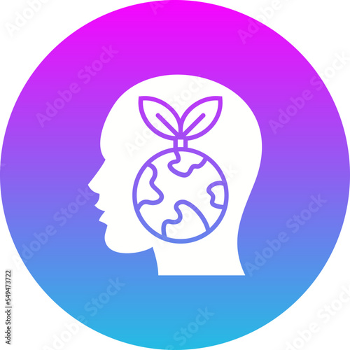 Think Eco Gradient Circle Glyph Inverted Icon