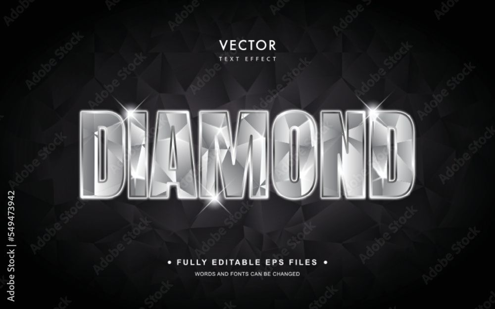 Vector Editable Text Effect in Diamond Style Stock Vector | Adobe Stock