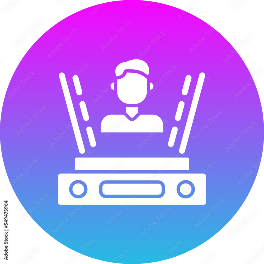 Holographic Gradient Circle Glyph Inverted Icon