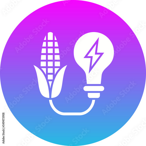 Biomass Energy Gradient Circle Glyph Inverted Icon