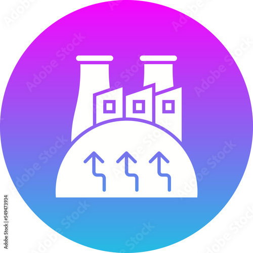 Geothermal Energy Gradient Circle Glyph Inverted Icon