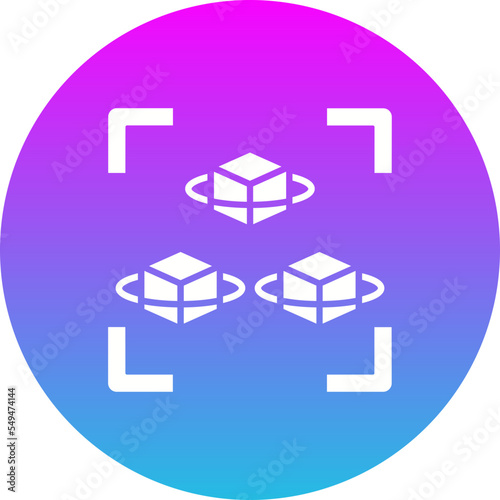 Cubes Gradient Circle Glyph Inverted Icon