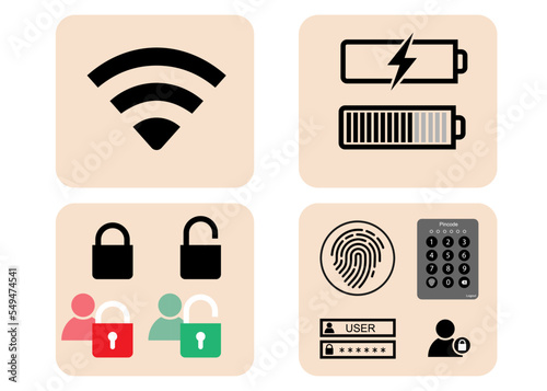 Status bar  of Mobile Device. Power-Electric battery Display. Login function for Open device  Application.