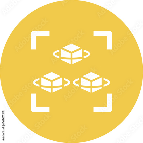 Cubes Multicolor Circle Glyph Inverted Icon