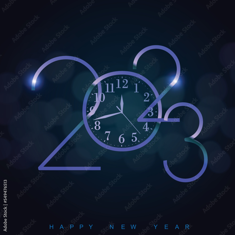Fototapeta premium Happy New Year 2023 greeting card design template. Vector