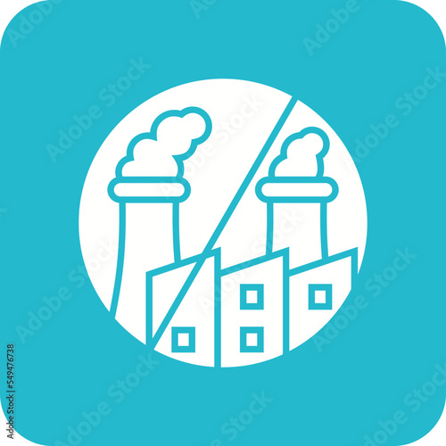 Zero Emission Multicolor Round Corner Glyph Inverted Icon