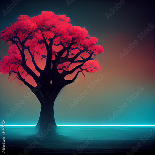 A illustration of colorful trees