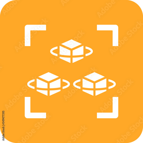 Cubes Multicolor Round Corner Glyph Inverted Icon