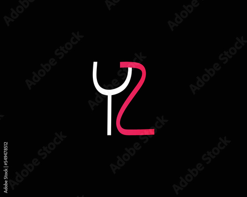 Creative YZ letter logo design template vector photo