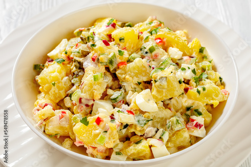 Fotografie, Obraz shout hallelujah potato salad in white bowl