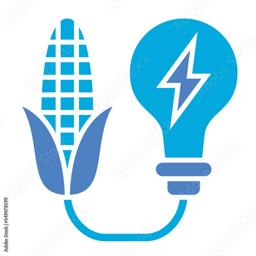 Biomass Energy Glyph Two Color Icon
