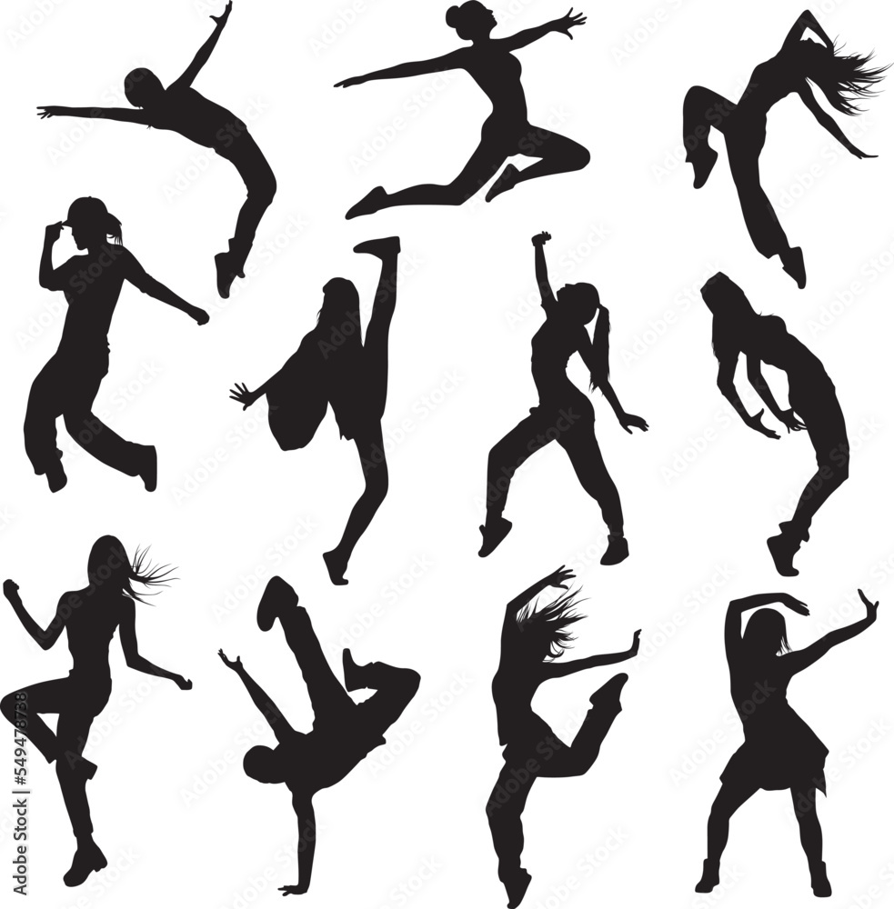 Modern dance silhouettes