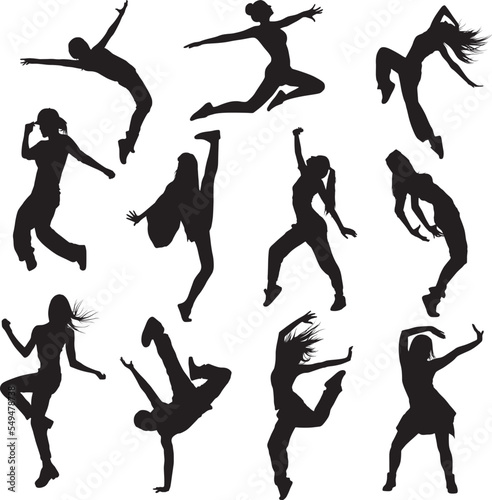 Modern dance silhouettes