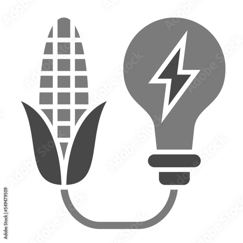Biomass Energy Greyscale Glyph Icon