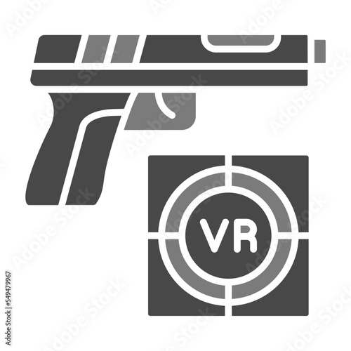 Shooting Game Greyscale Glyph Icon
