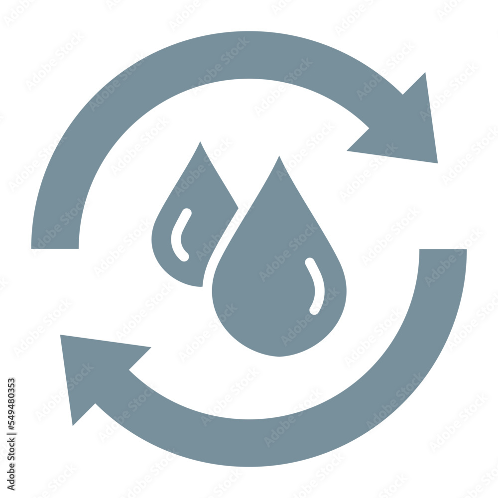 Reuse Water Multicolor Glyph Icon Reuse Water Multicolor Glyph Icon
