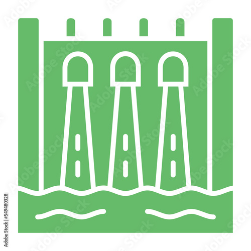 Hydroelectric Multicolor Glyph Icon