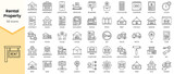 Simple Outline Set of Rental Property icons. Linear style icons pack. Vector illustration