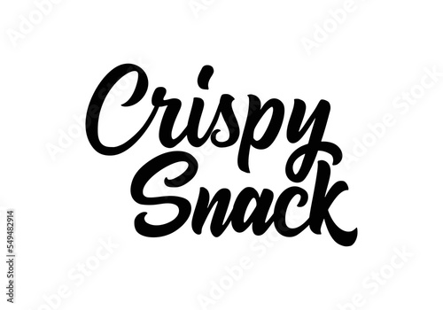 Crispy text, lettering quote hand drawn creative concept for your business. Chips modern style, product. Vector illustration