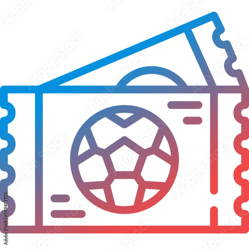 ticket gradient line icon