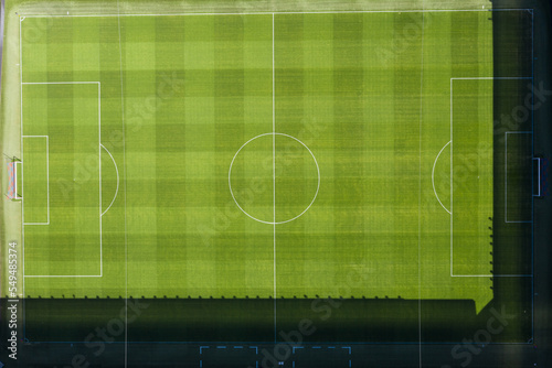 soccer field from a drone view