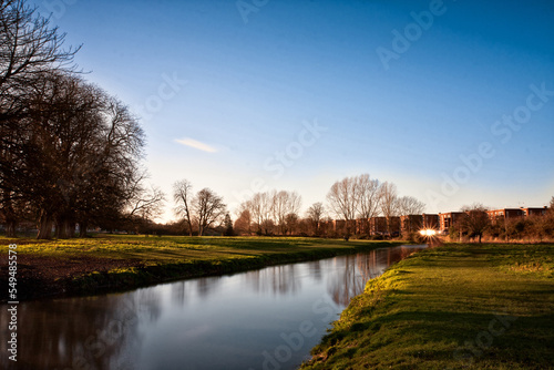The River Bulbourne as it flows through moorland in Hemel Hempstead