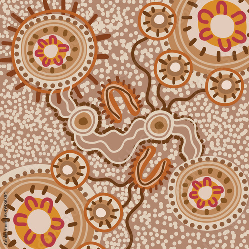 Aboriginal dot art style vector artwork