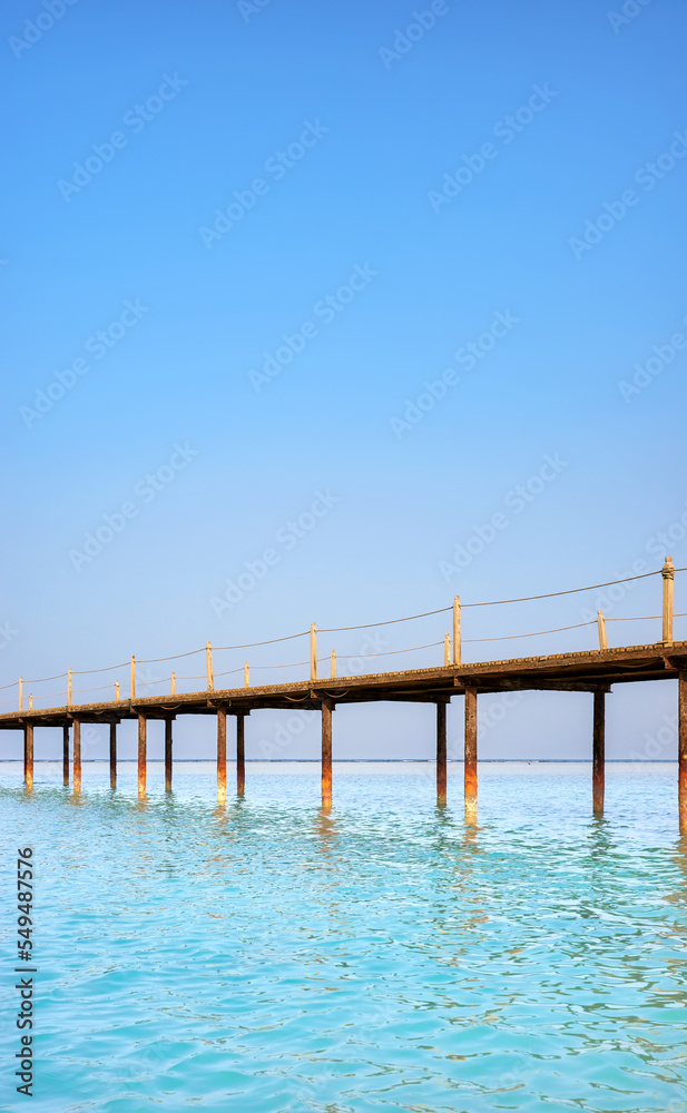 Picture of a wooden pier, Egypt.